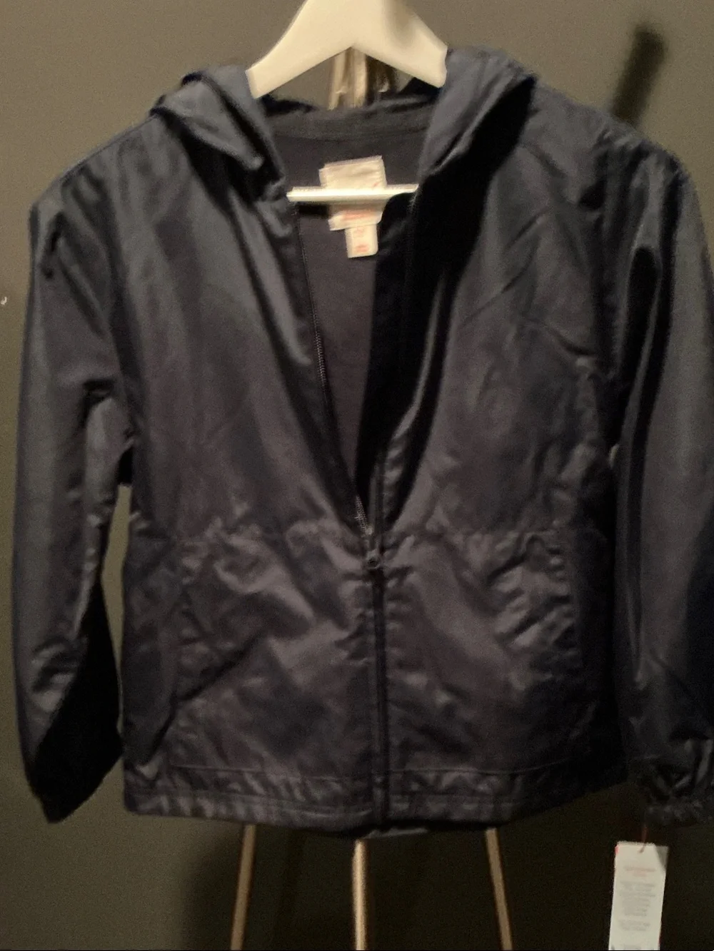 Navy Raincoat with Hood